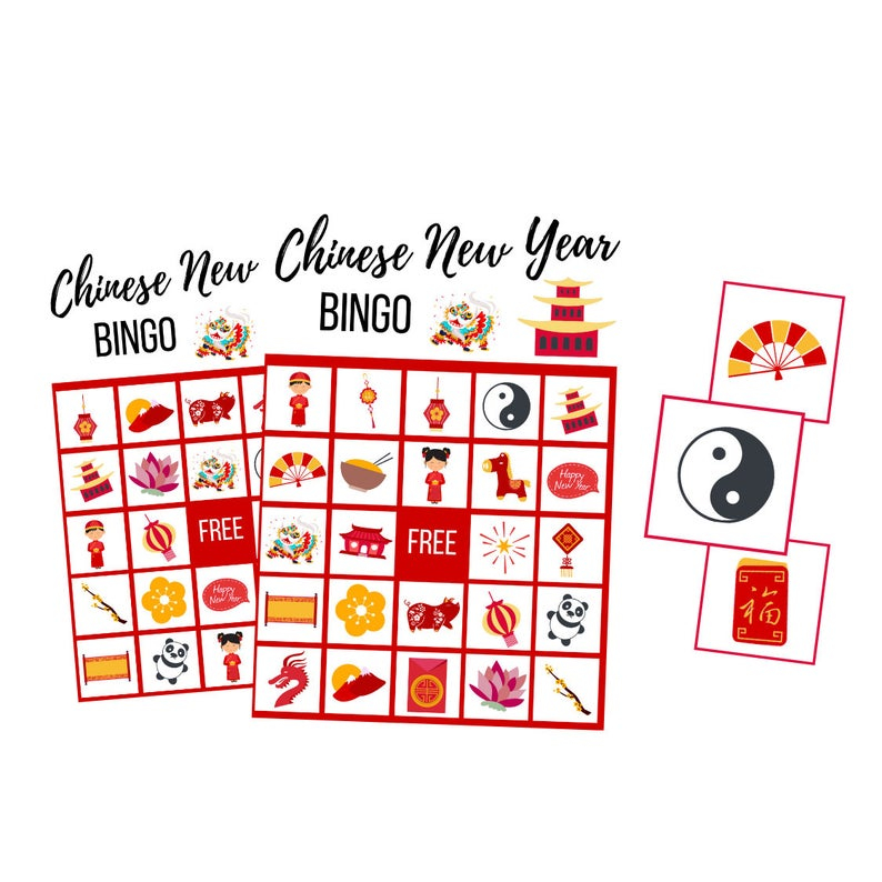 Chinese New Year Game BINGO Cards 2020 Party Printable For 