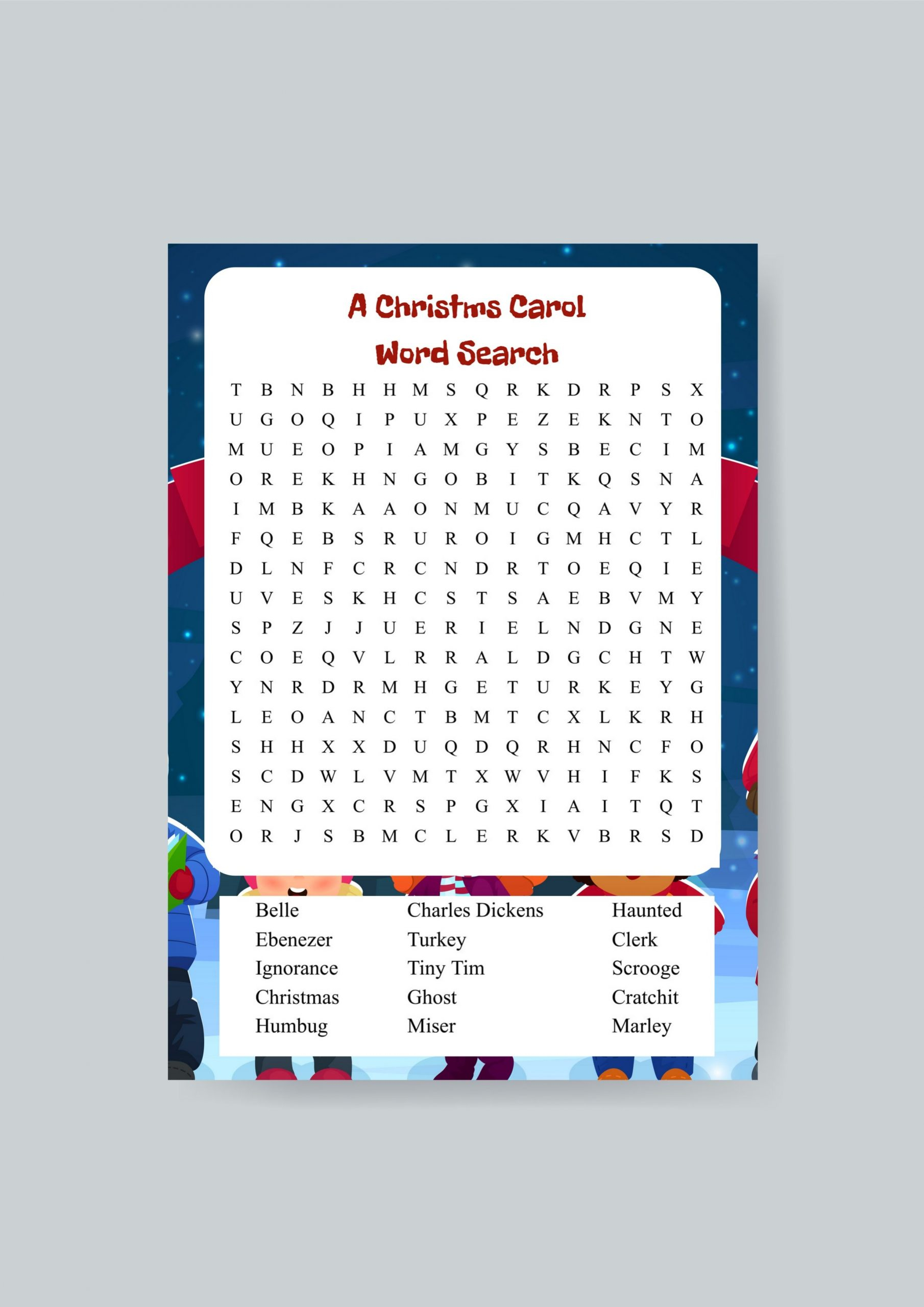 Christmas Carols Word Search Printables Word Search 