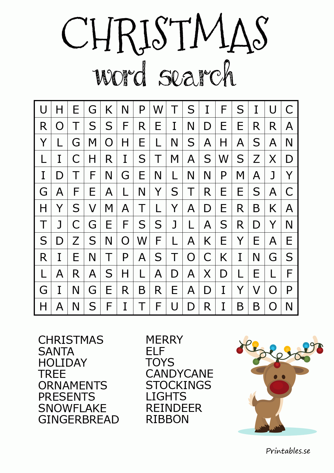 Christmas Word Search Printable Puzzles | FreePrintableTM.com