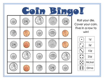 Coin Bingo By Fleming s Fabulous First Grade Teachers 