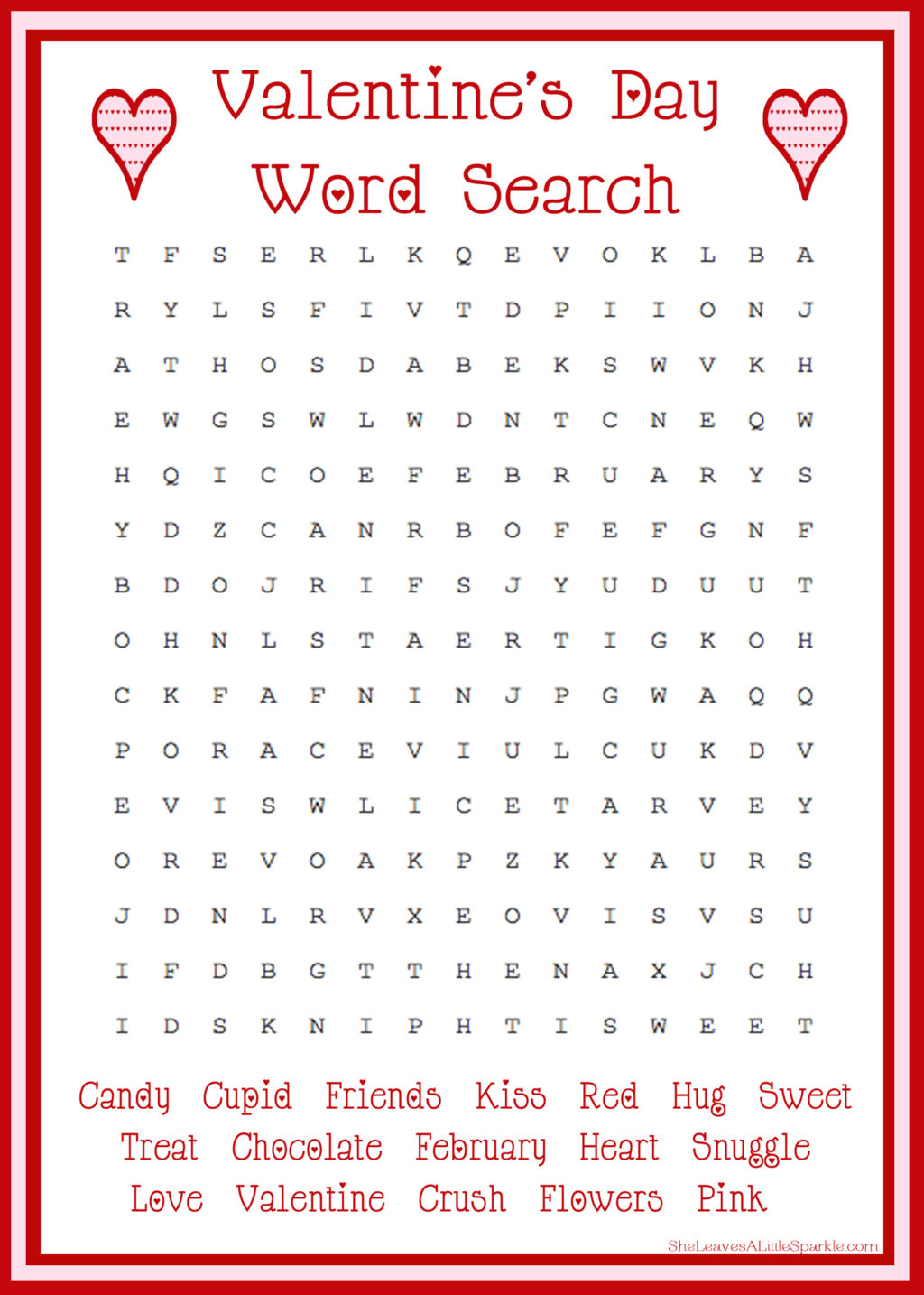 Day 8 Valentine s Day Word Search Summer Adams