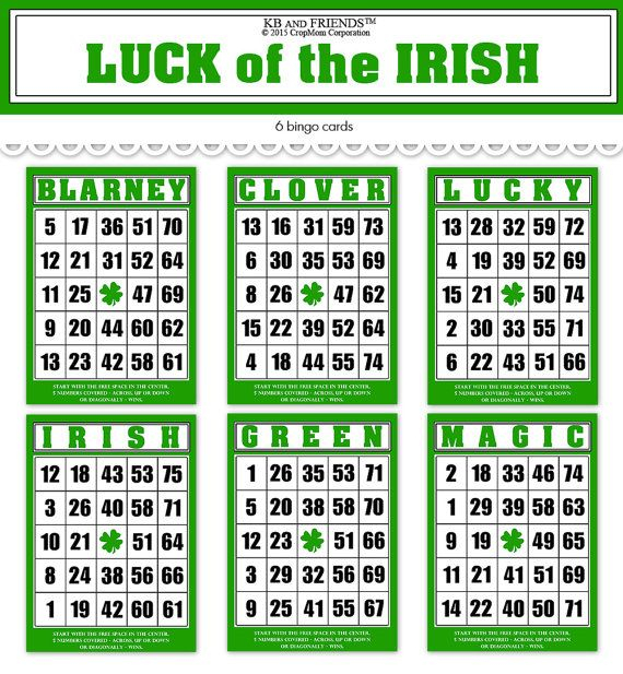 Digital St Patrick s Day Bingo Cards For Crafts 