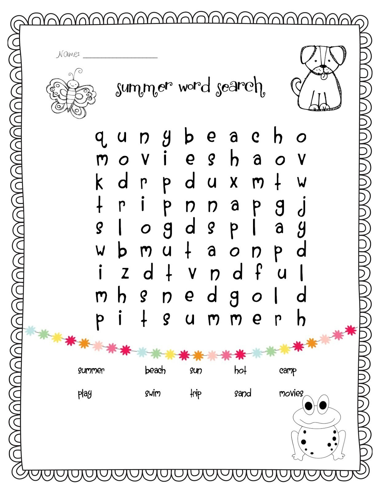 Easy Word Search For Kids Best Coloring Pages For Kids