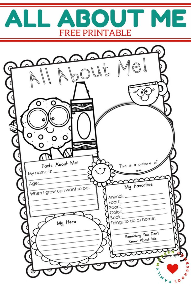 FREE All About Me Printable All About Me Printable