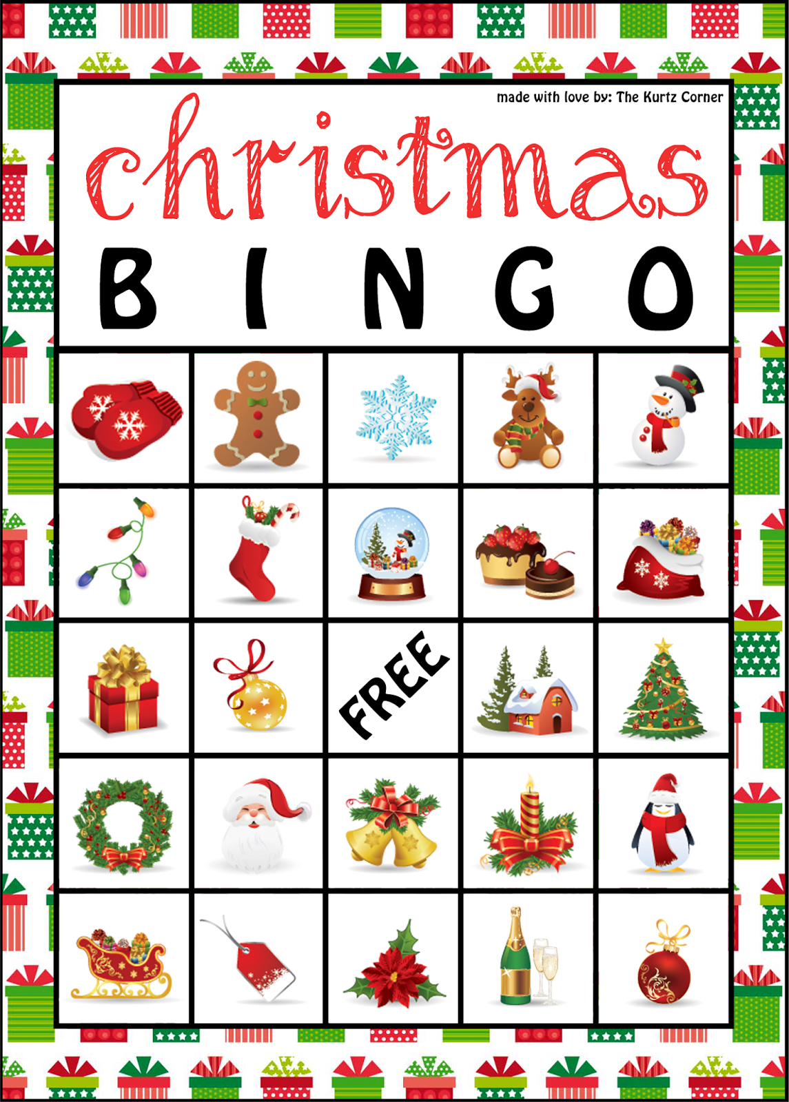 Free Christmas Bingo Printable Cards Paper Trail Design 