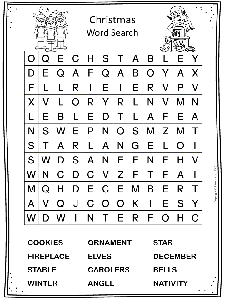 Free Christmas Word Search Puzzles Christmas Word Search 