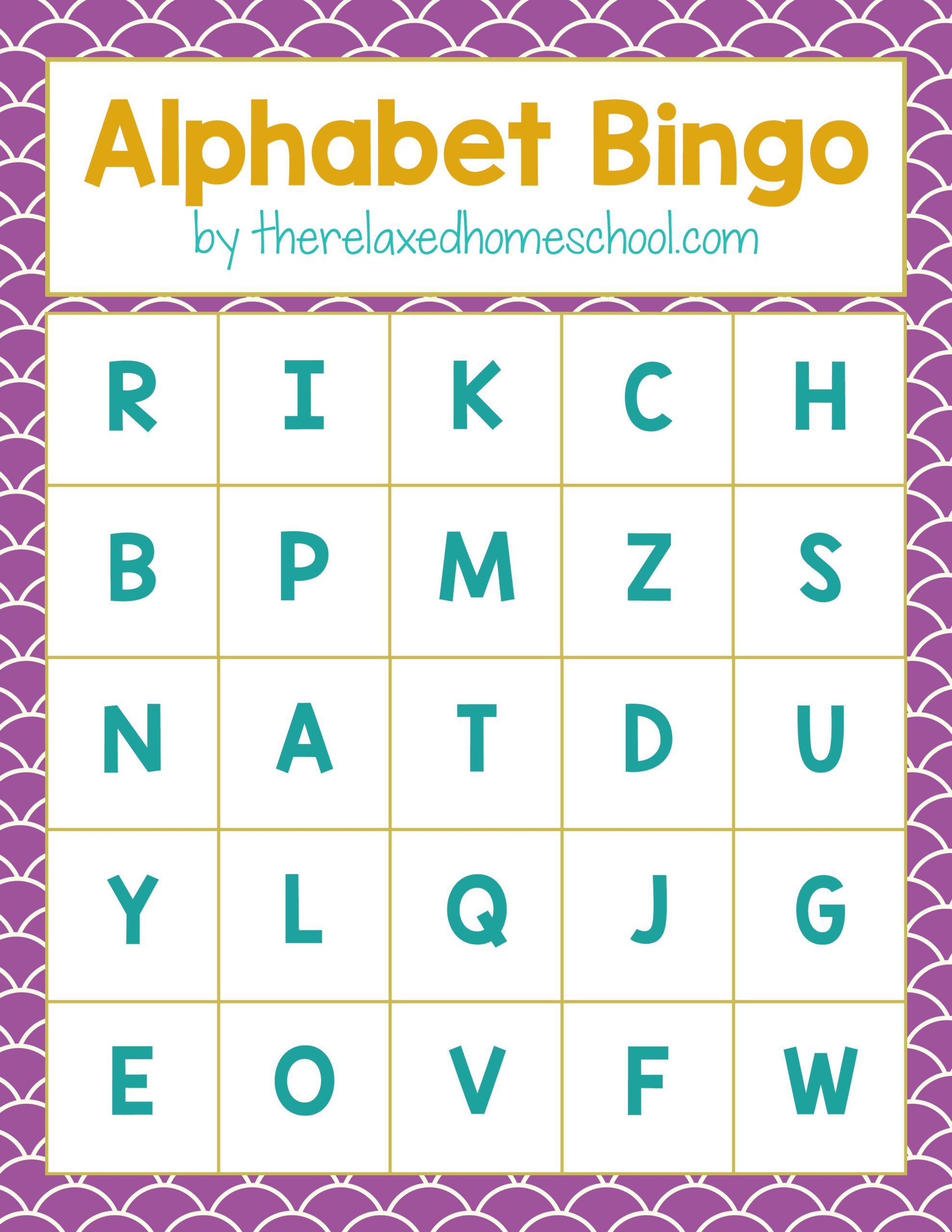 Free Printable Alphabet Letters Bingo Game Download 