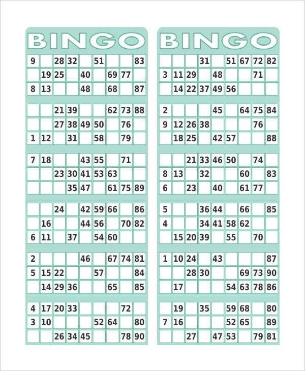 Free Printable Bingo Card 7 Free PDF Documents Download