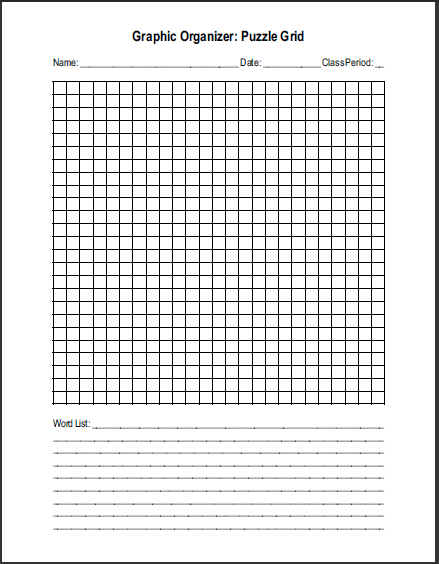 Free Printable Blank Word Search Puzzle Grid For Teachers