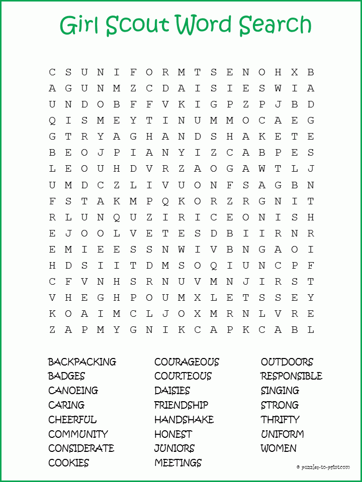 junior word search printable