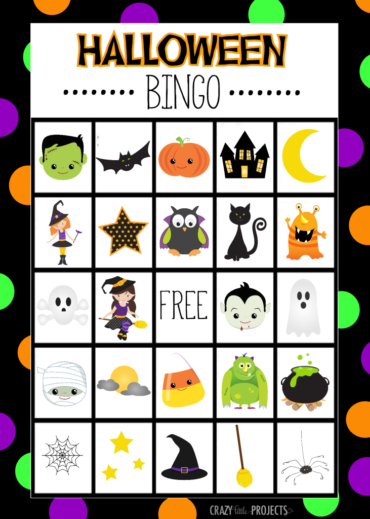 Free Printable Halloween Bingo Cards By Crazy Little 