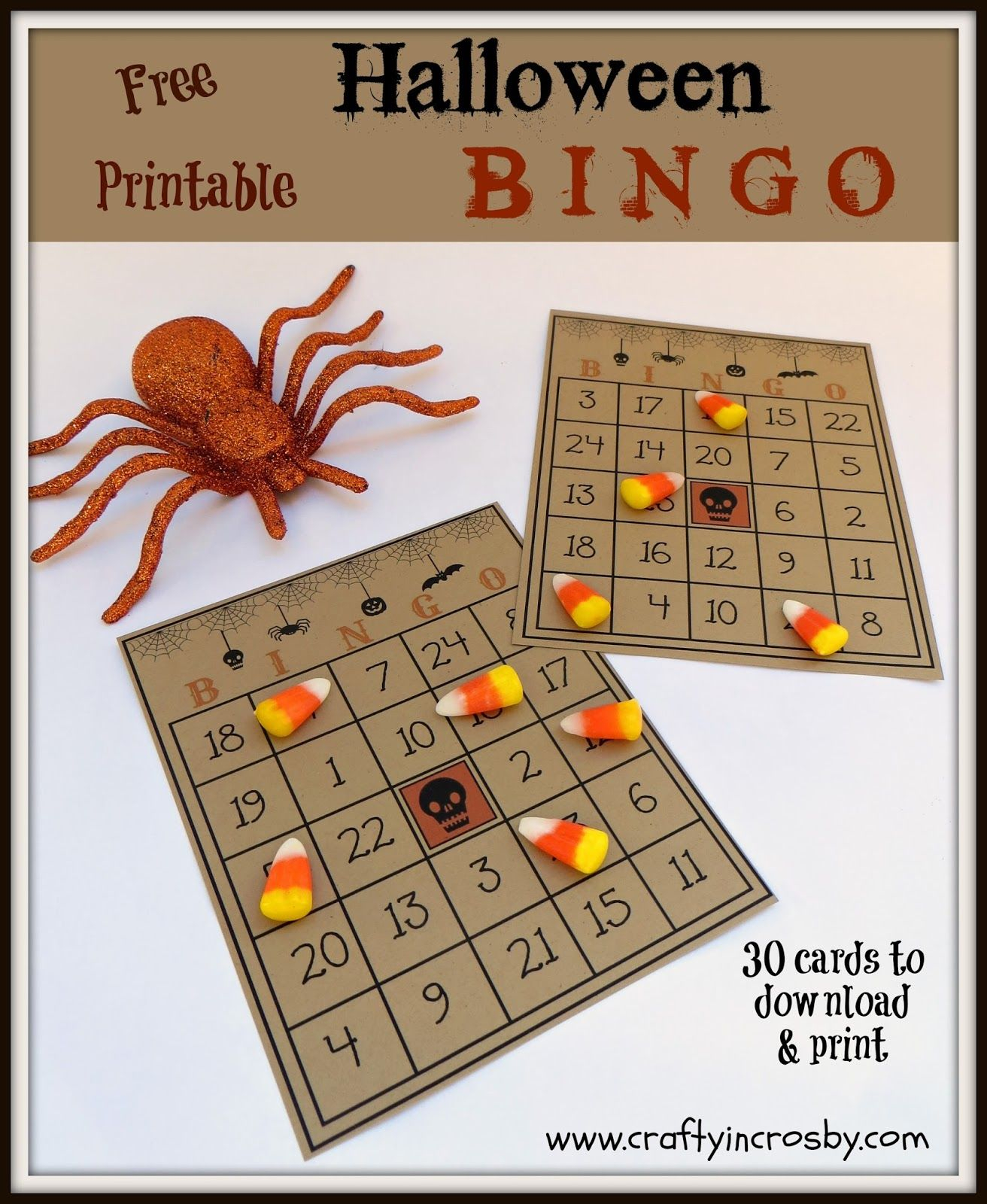 Free Printable Halloween Bingo Game With 30 Cards Call 