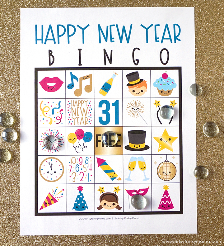 Free Printable New Years Bingo Artsy fartsy Mama