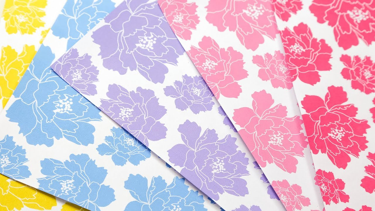 Free Printable Origami Paper Peony Pattern Paper 