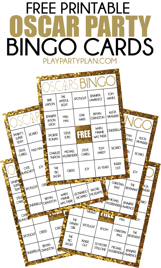 Free Printable Oscars Bingo Cards Play Party Plan