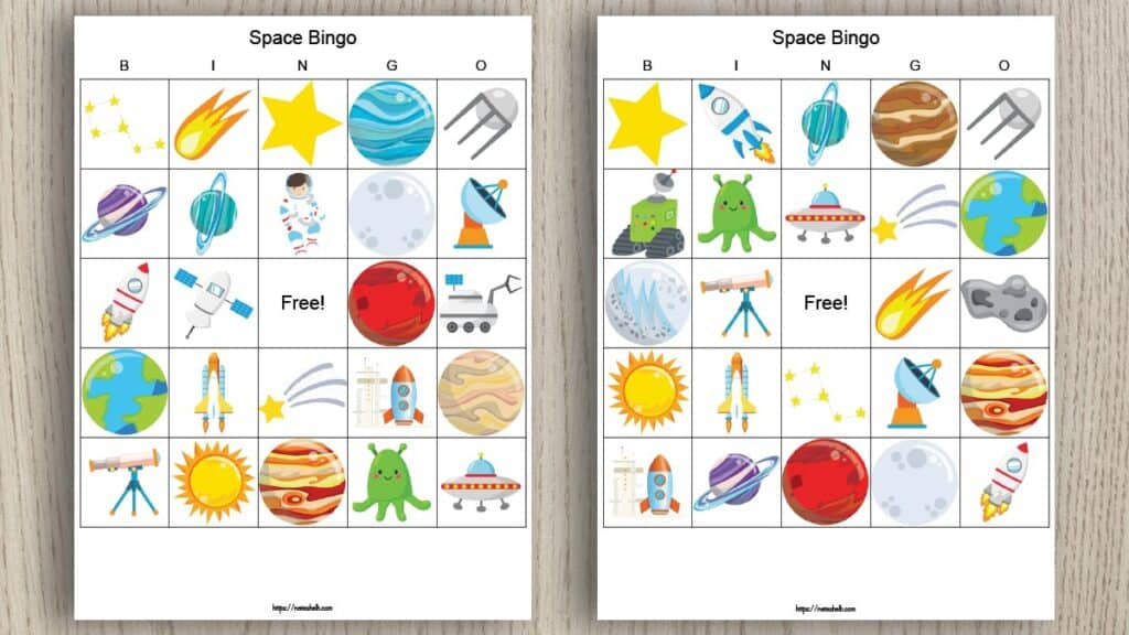 Free Printable Space Bingo for Out Of This World Fun 