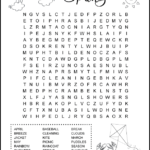 Free Printable Spring Break Word Search For Kids