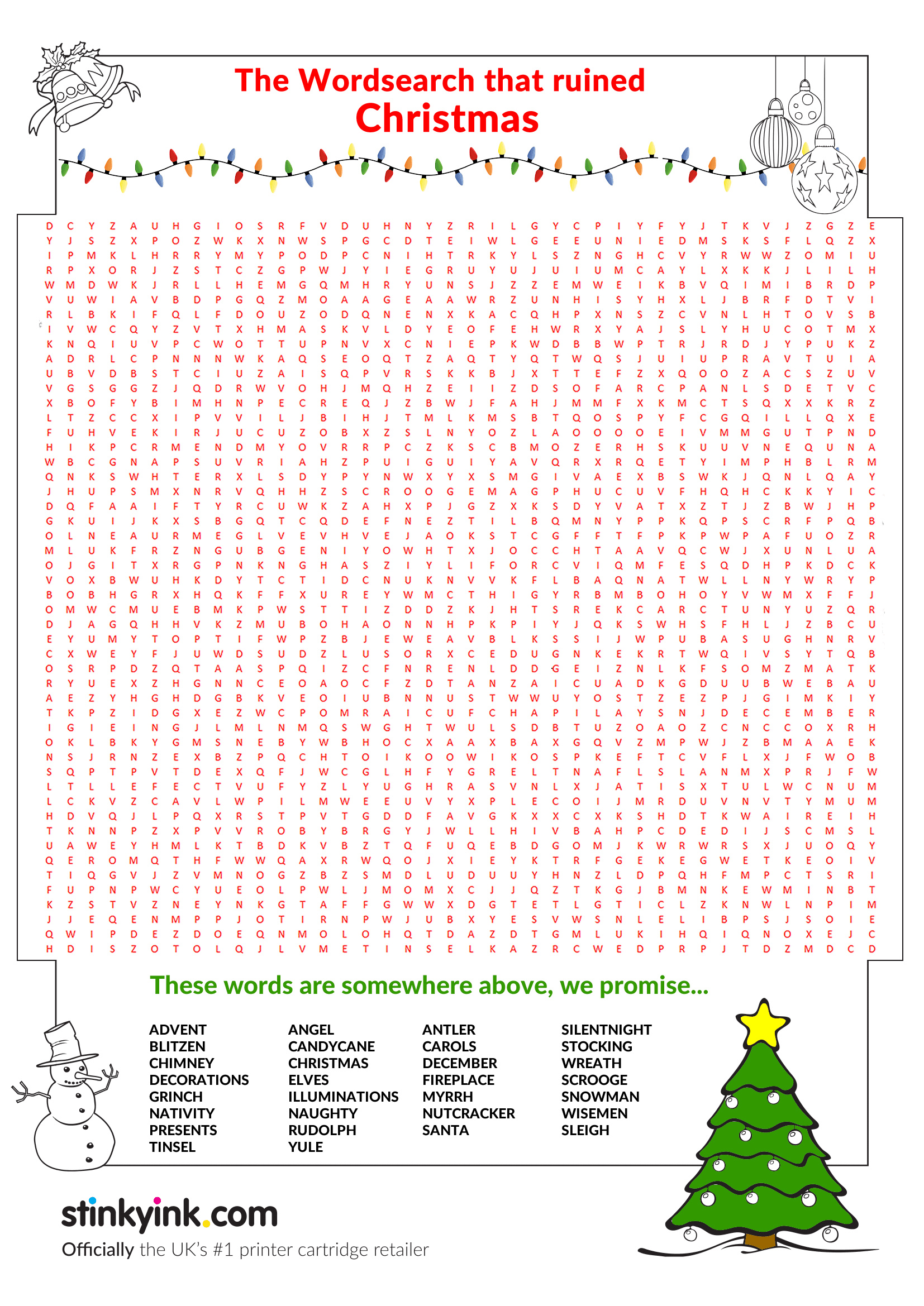 Christmas Word Search Printable Hard FreePrintableTM