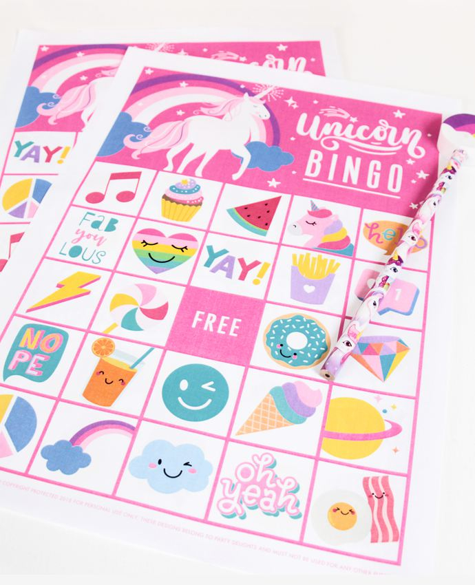 Free Printable Unicorn Bingo Party Delights Blog