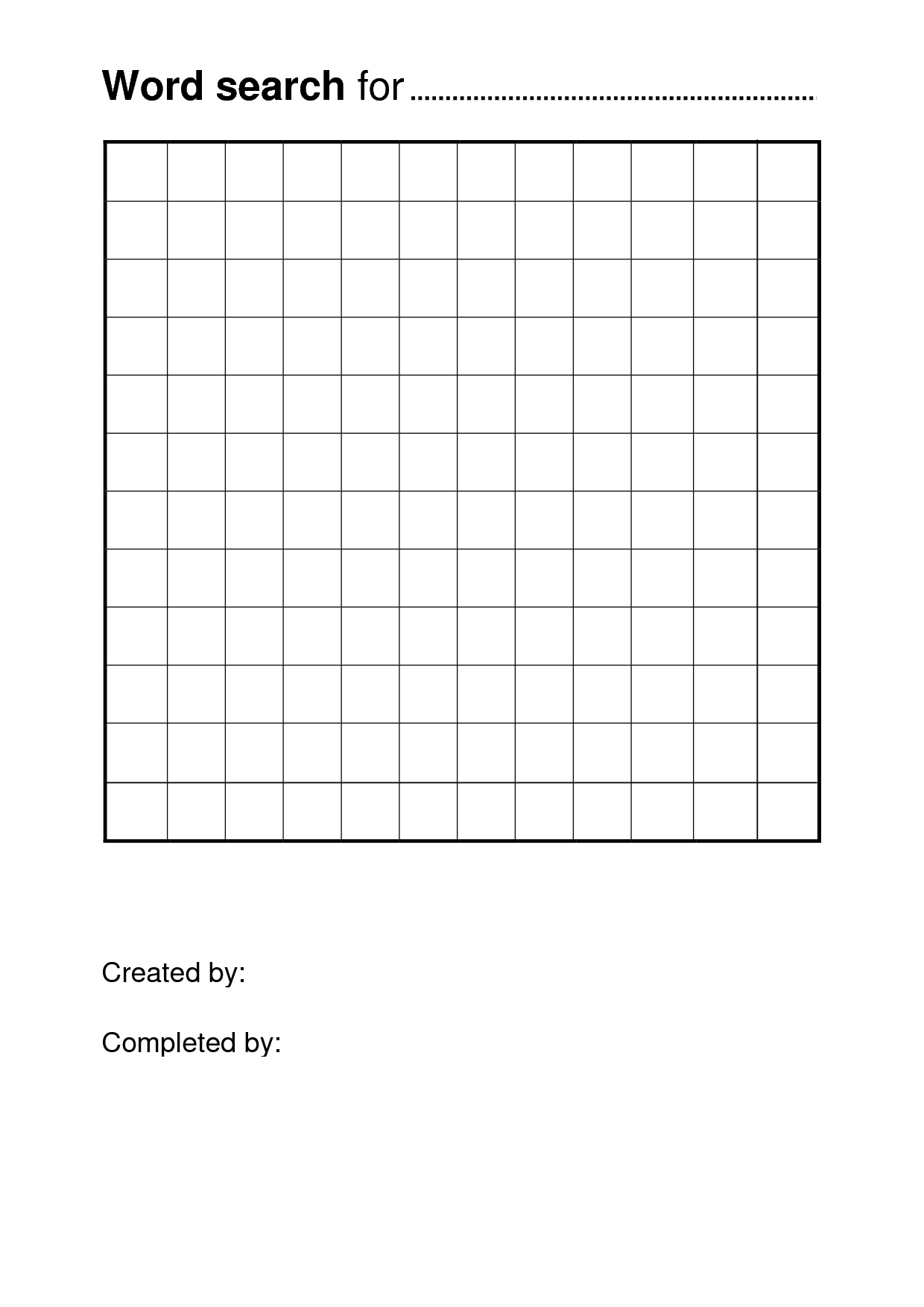 Free Printable Word Search Puzzle Templates Word Search 