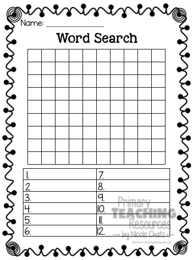 FREE Spelling Word Search Spelling Words Kindergarten 