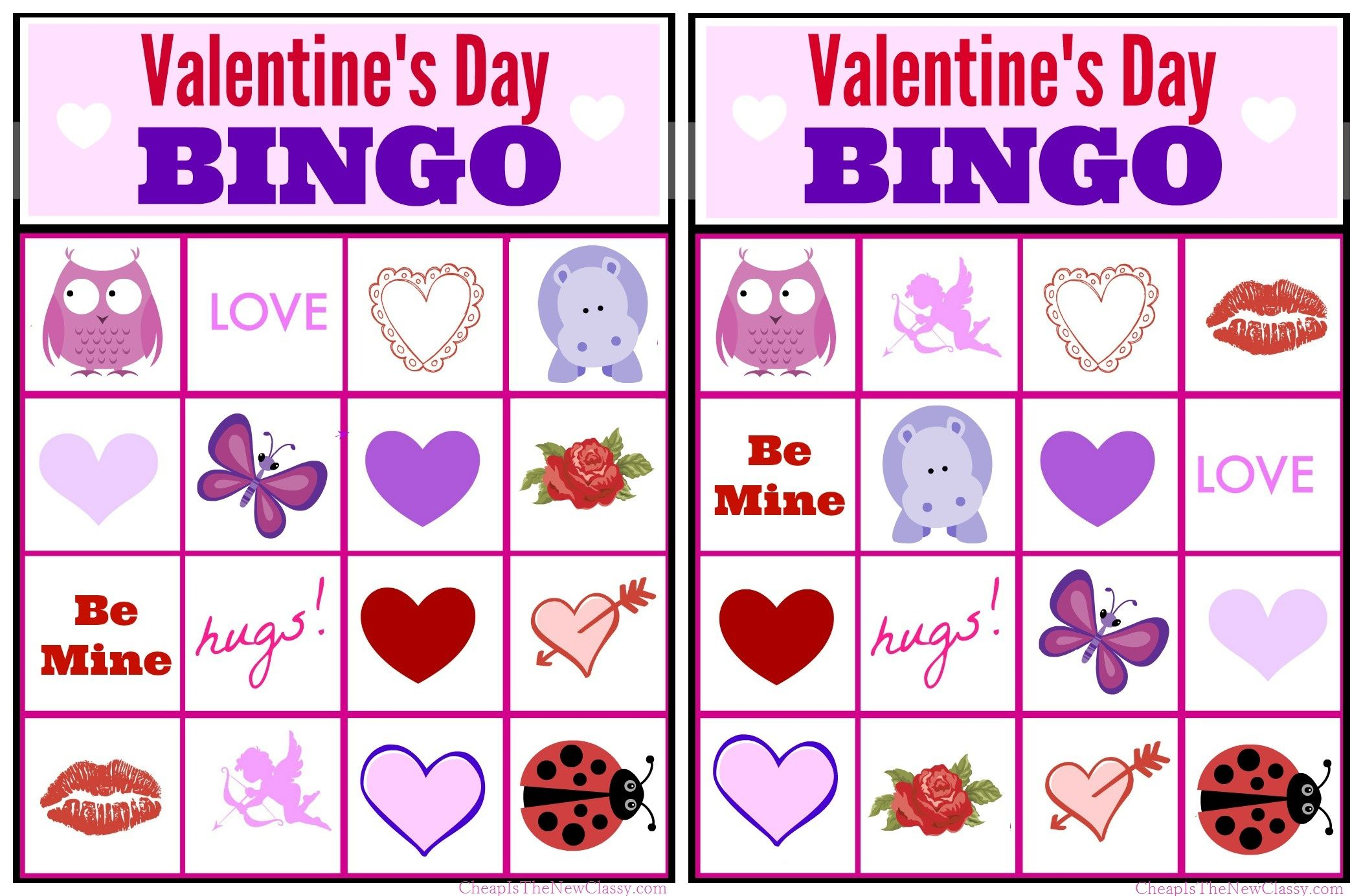 Free Valentine Bingo Game Printable Collection For Kids