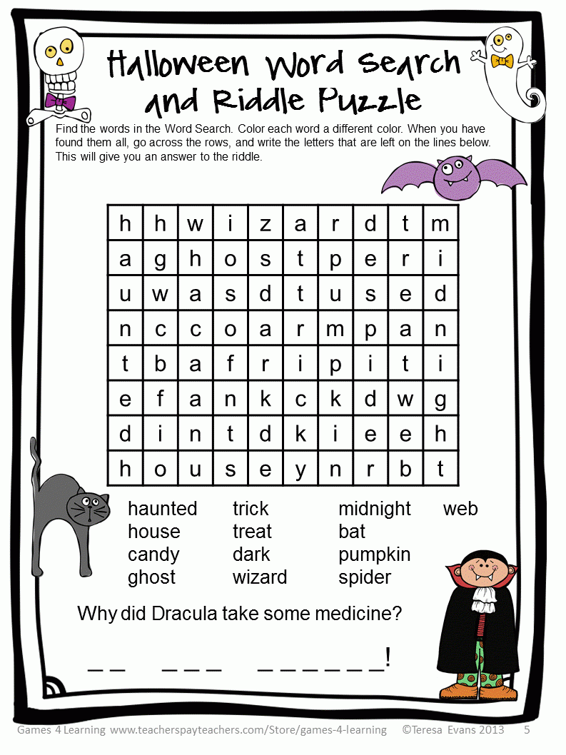 Fun Games 4 Learning Halloween Literacy Freebies