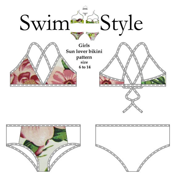 Girls Sun Lover Bikini Pdf Sewing Pattern