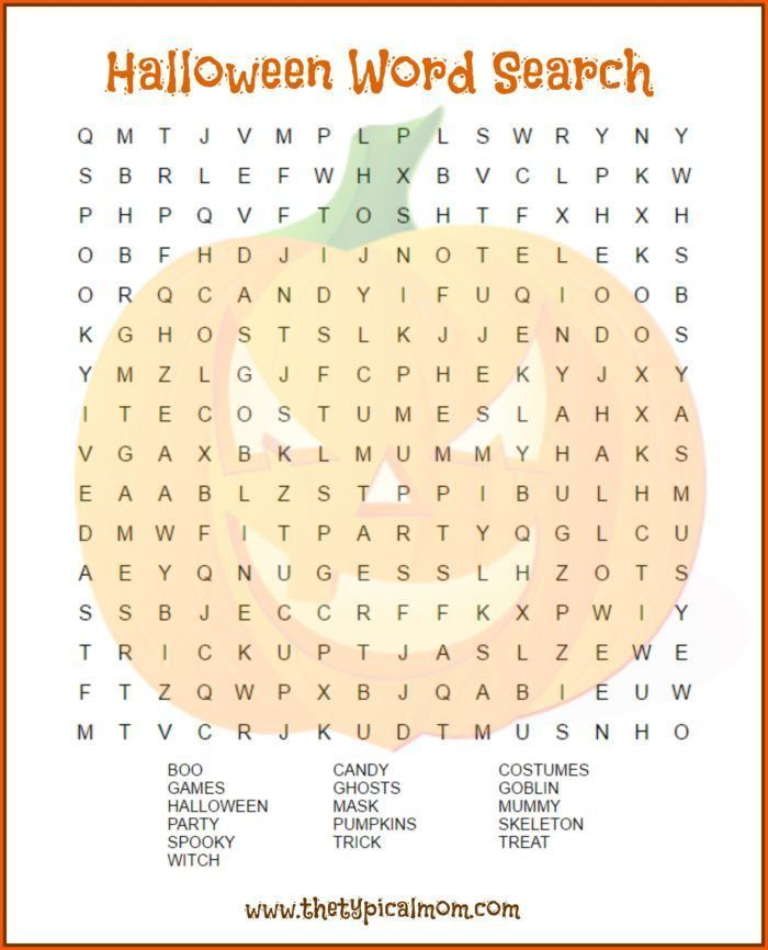 Halloween Word Search Printable Halloween Word Search