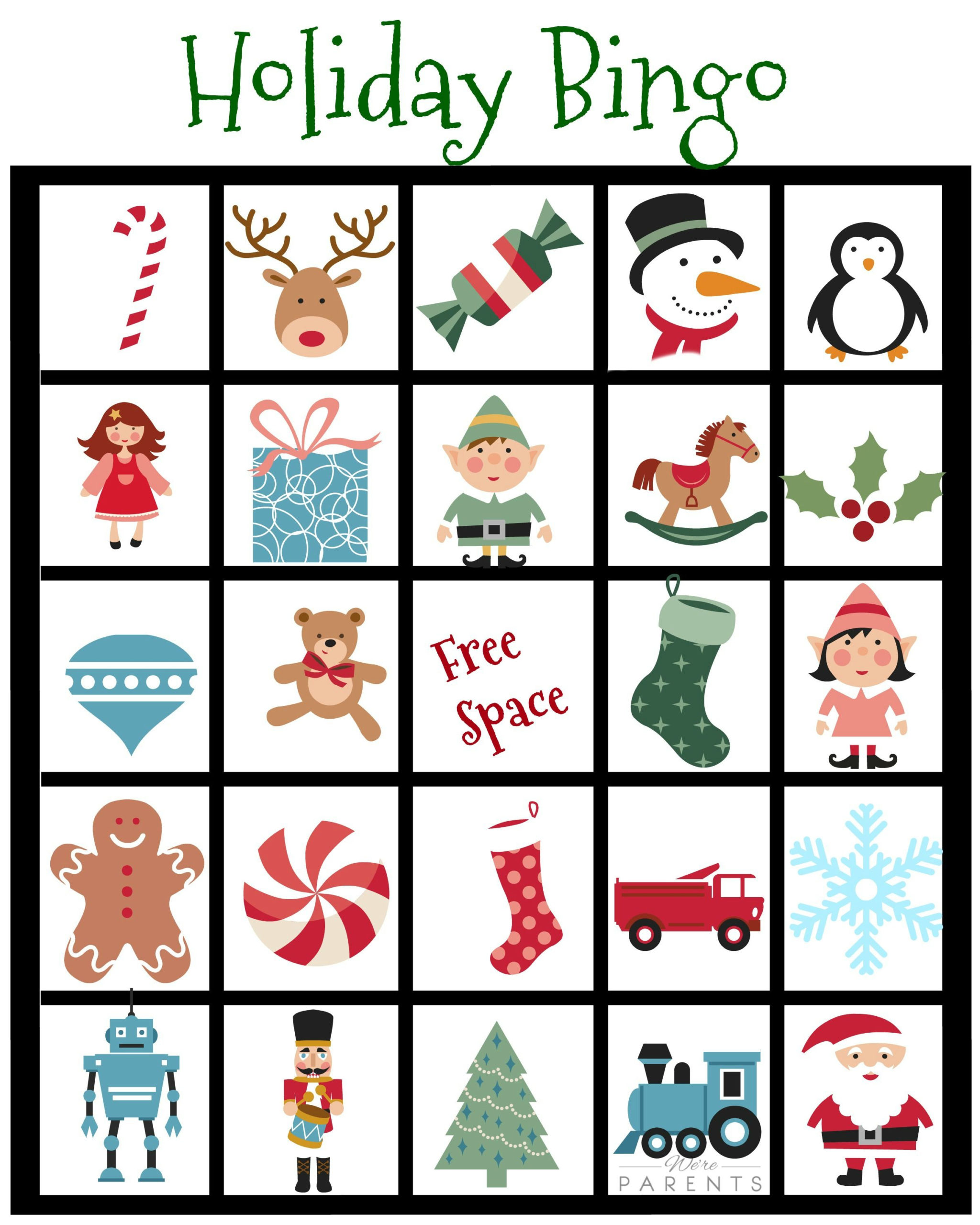 Holiday Bingo Card Printable For Kids Christmas Bingo 