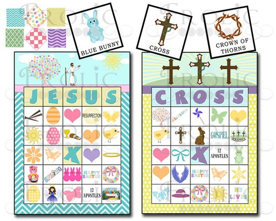 Items Similar To Easter Religious Bingo 20 Printable Cards 