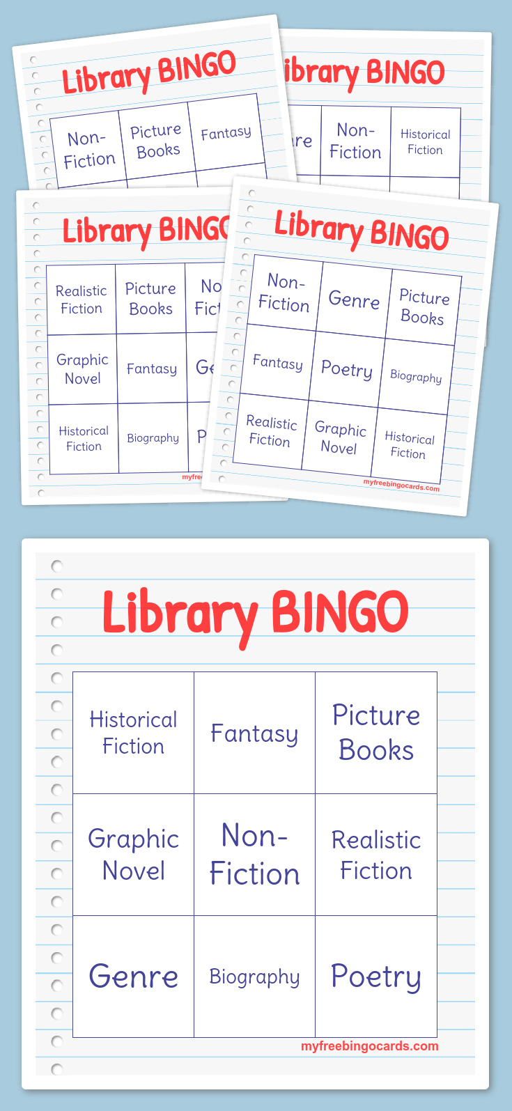 Library BINGO Free Printable Bingo Cards Bingo Cards 