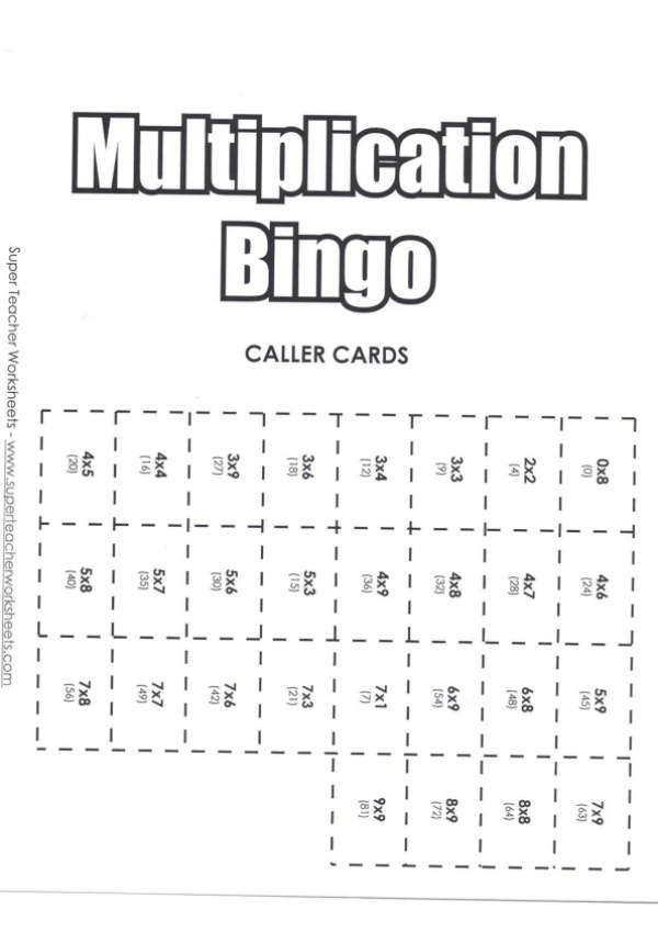 Multiplication Bingo Cards LoveToTeach