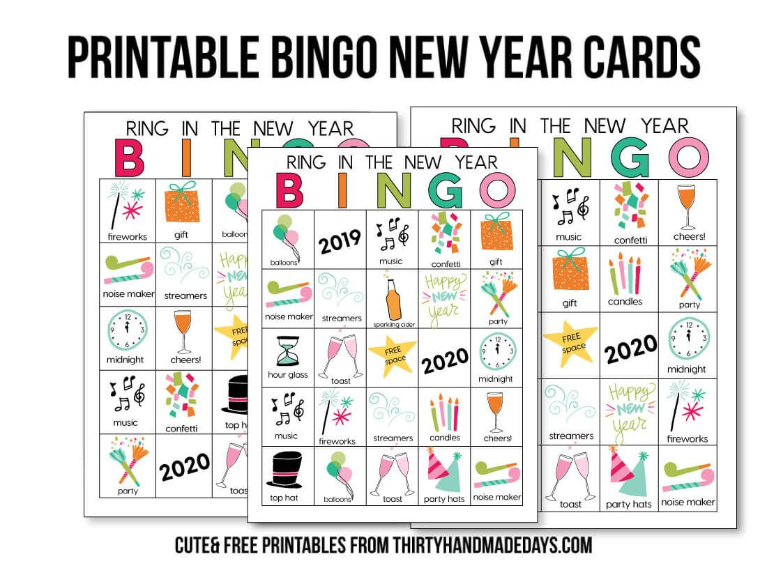 New Year s Bingo 2020 Printable Bingo Cards