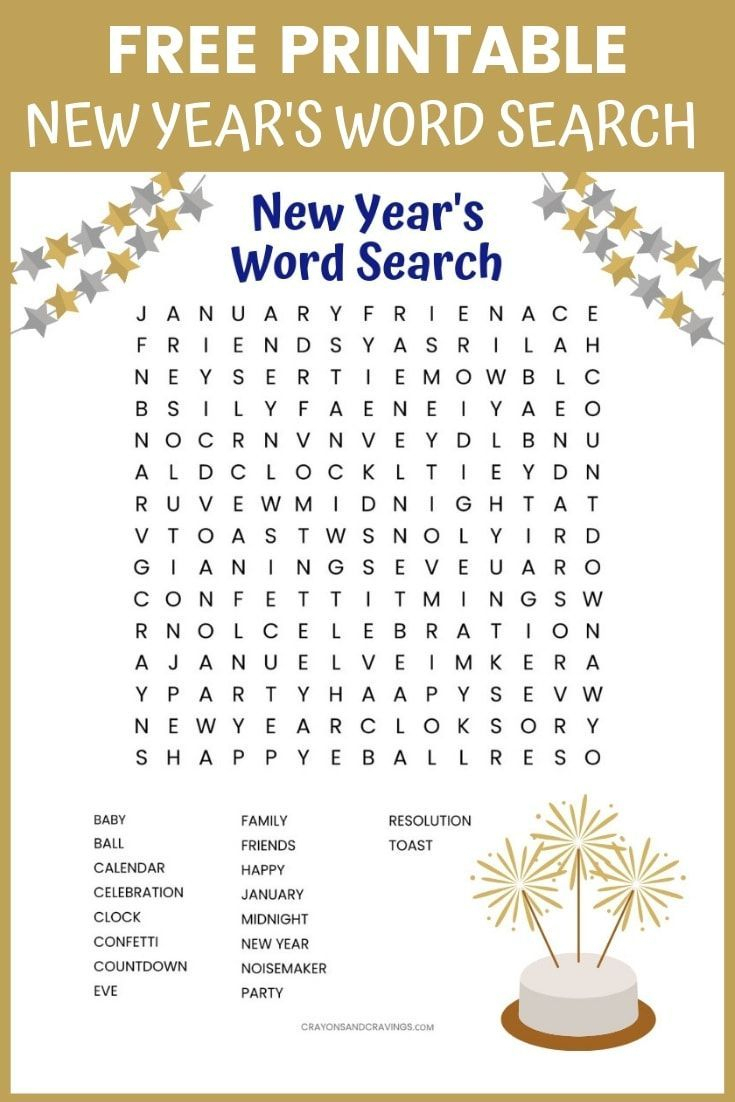 Free Printable Word Search New Years