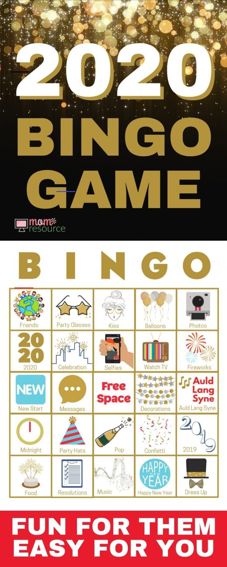 New Years Bingo 2020 Print Play New Years Bingo 2020 