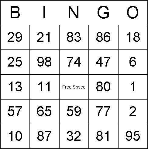 Numbered Bingo Cards | FreePrintableTM.com