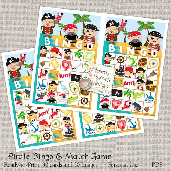 Pirate Bingo Game Printable Pirate Bingo Cards Kids Game