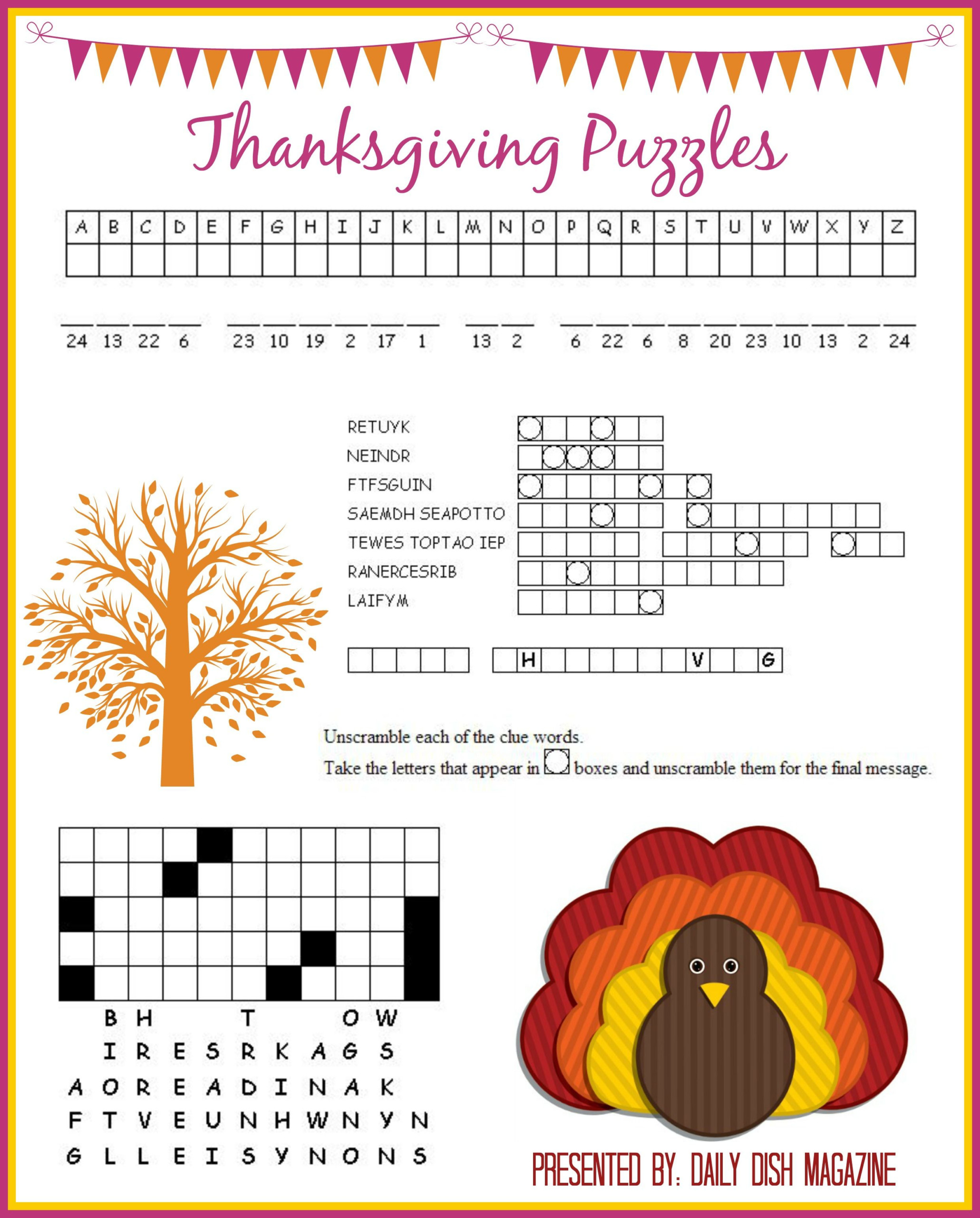 Please Enjoy This Free Thanksgiving Puzzles Printalbe And