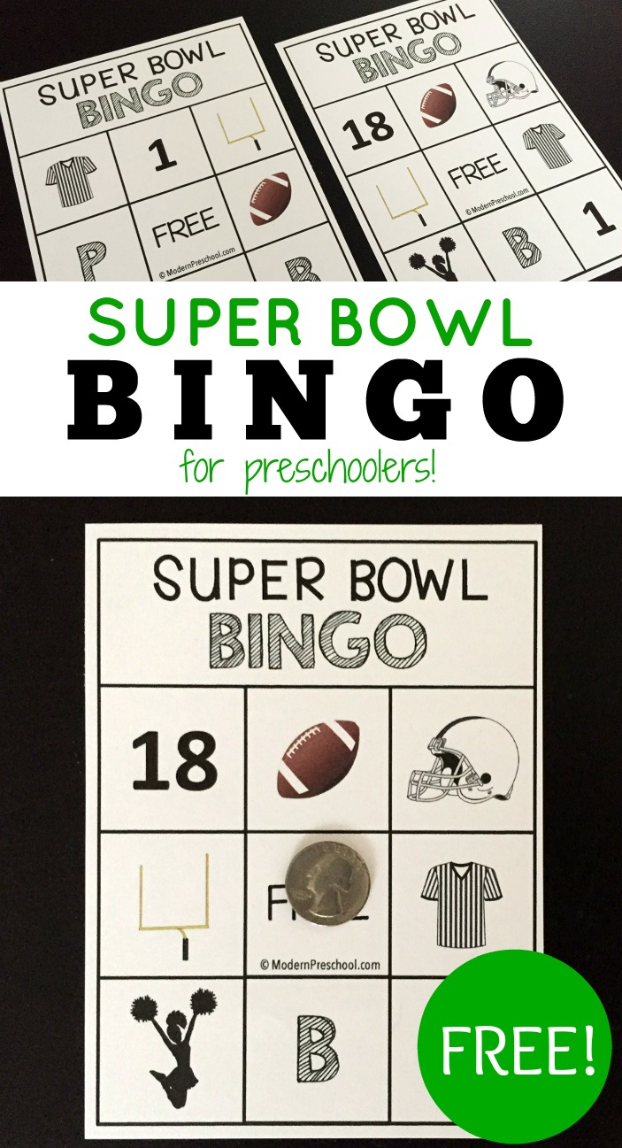 Preschool Super Bowl BINGO