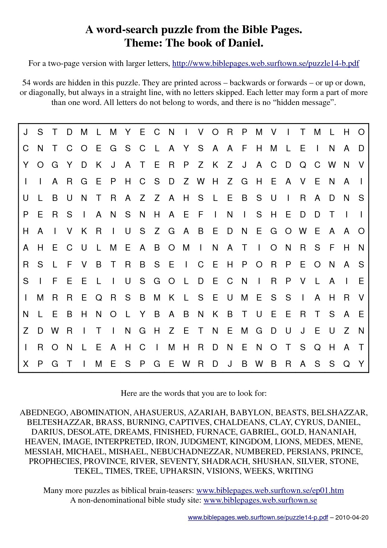 Printable Bible Word Search Puzzles For Adults Word 