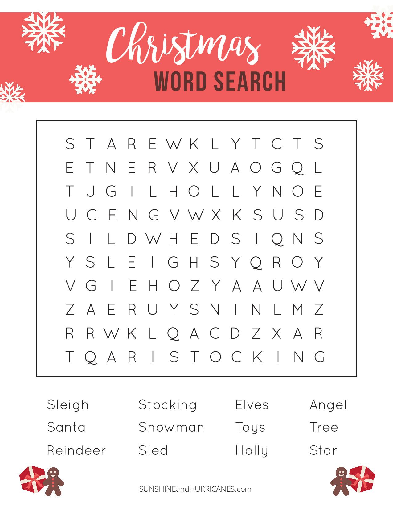 Printable Christmas Word Search A Fun Holiday Activity