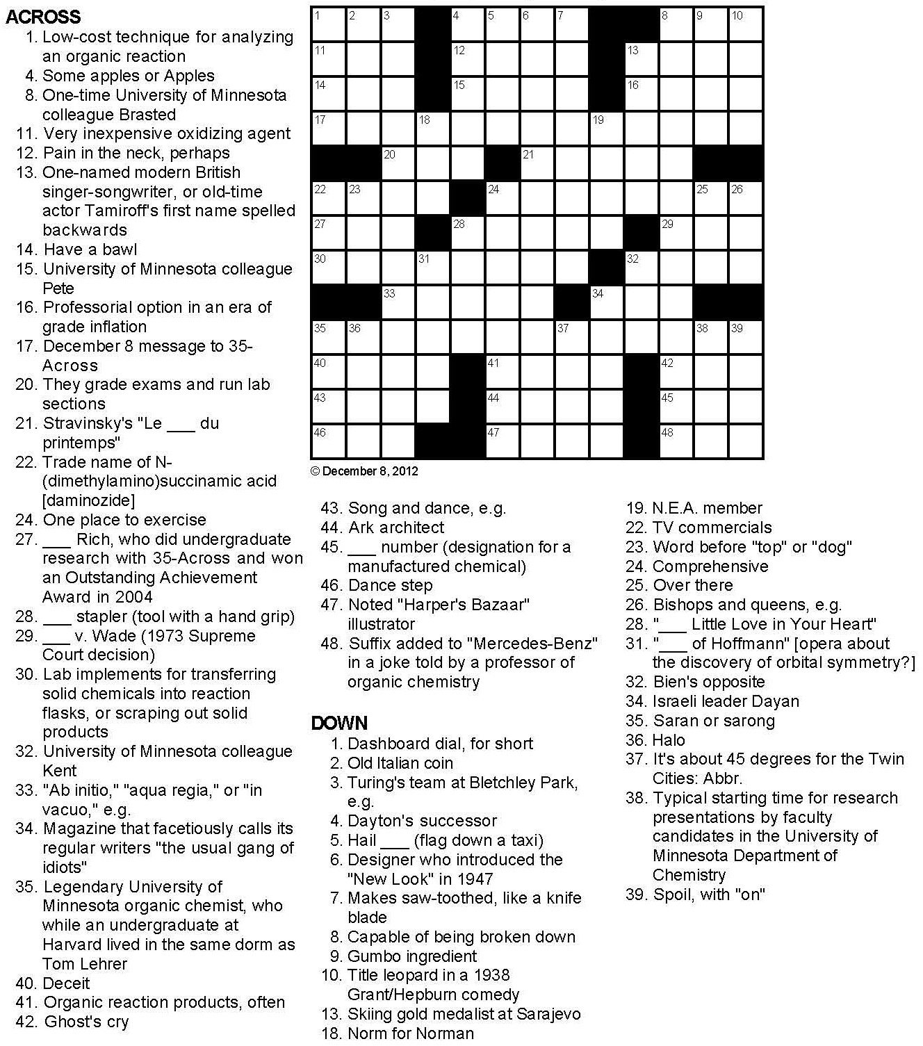 Printable Crossword Puzzle With Answer Key Printable 