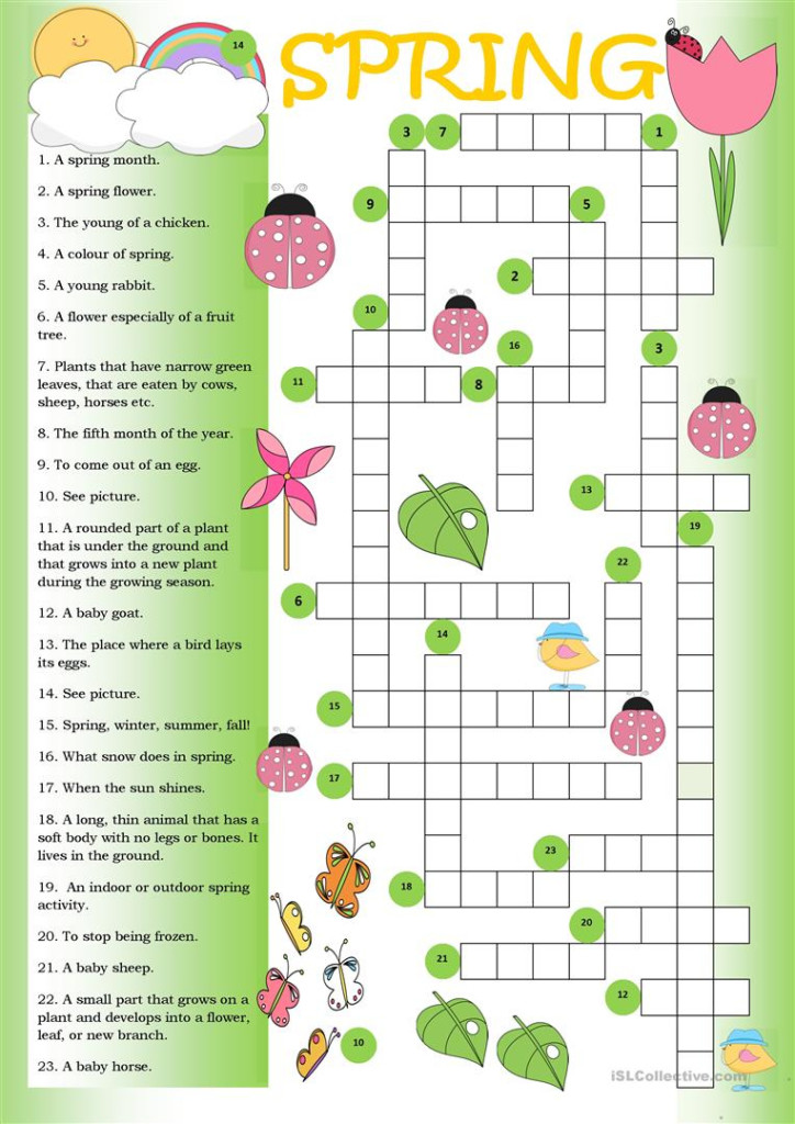 Spring Crossword Puzzle Free Printable