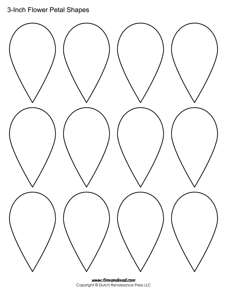 Printable Flower Petal Templates For Making Paper Flowers