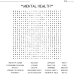 Printable Mental Health Word Search Puzzles Word Search