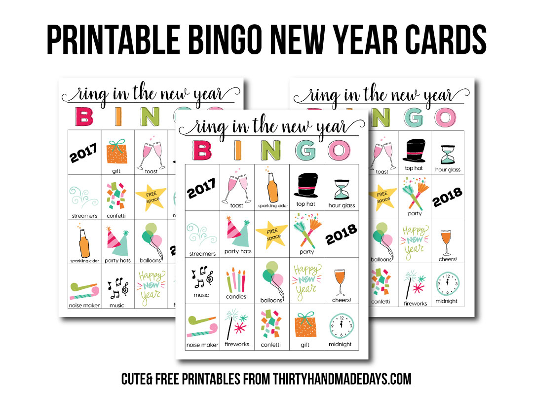 Printable New Year s Eve BINGO Sheets