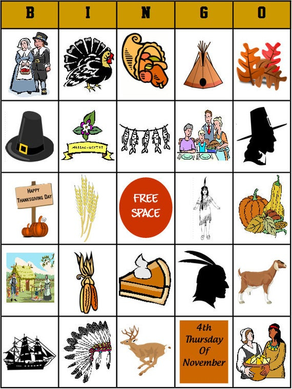 Printable Thanksgiving Bingo Game PDF File 28 Boards Etsy