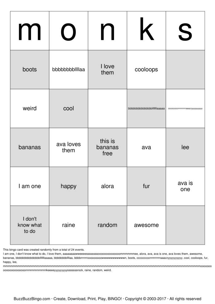 Random Bingo Cards To Download Print And Customize 