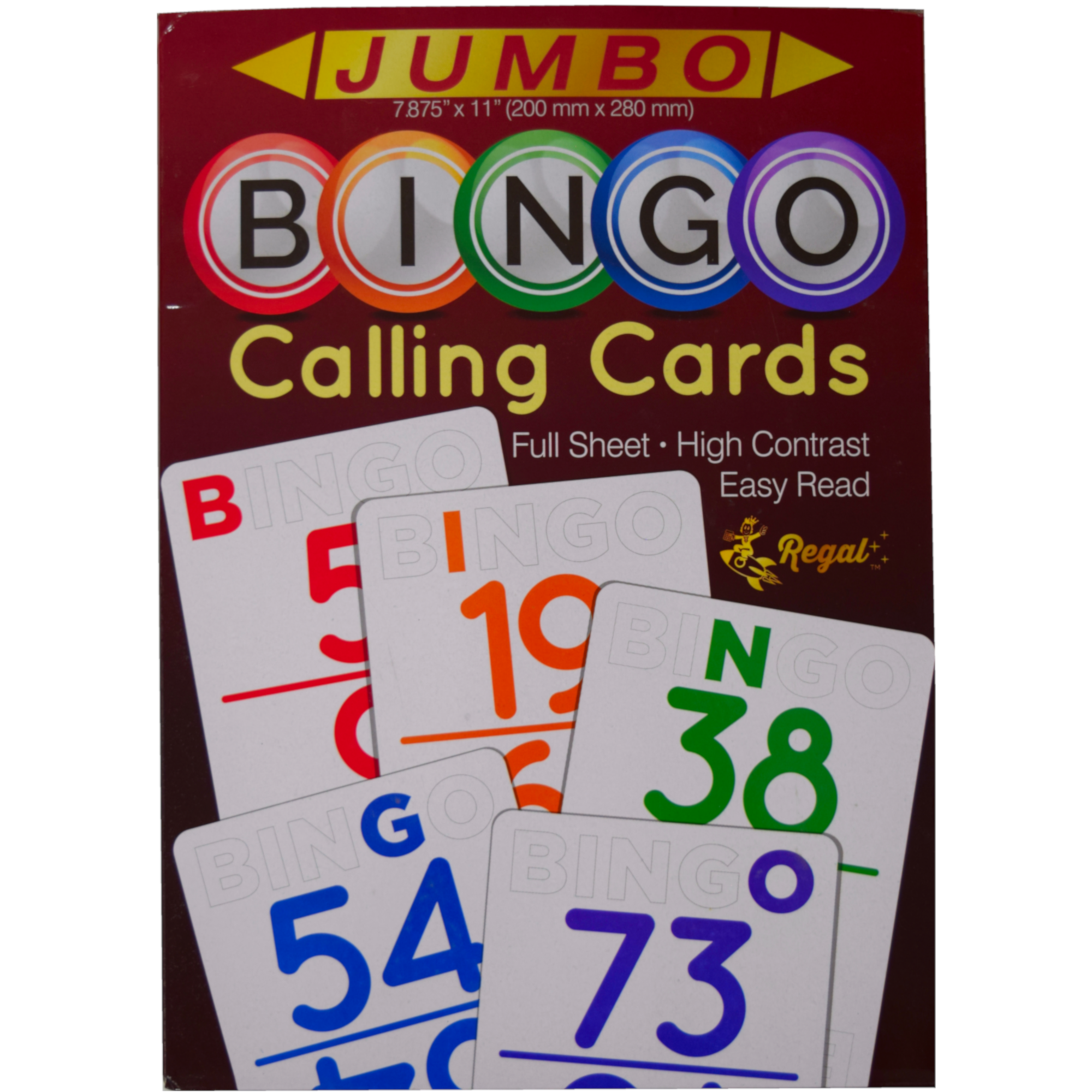 Regal Games Bingo Calling Card Deck New JUMBO Full Sheet 